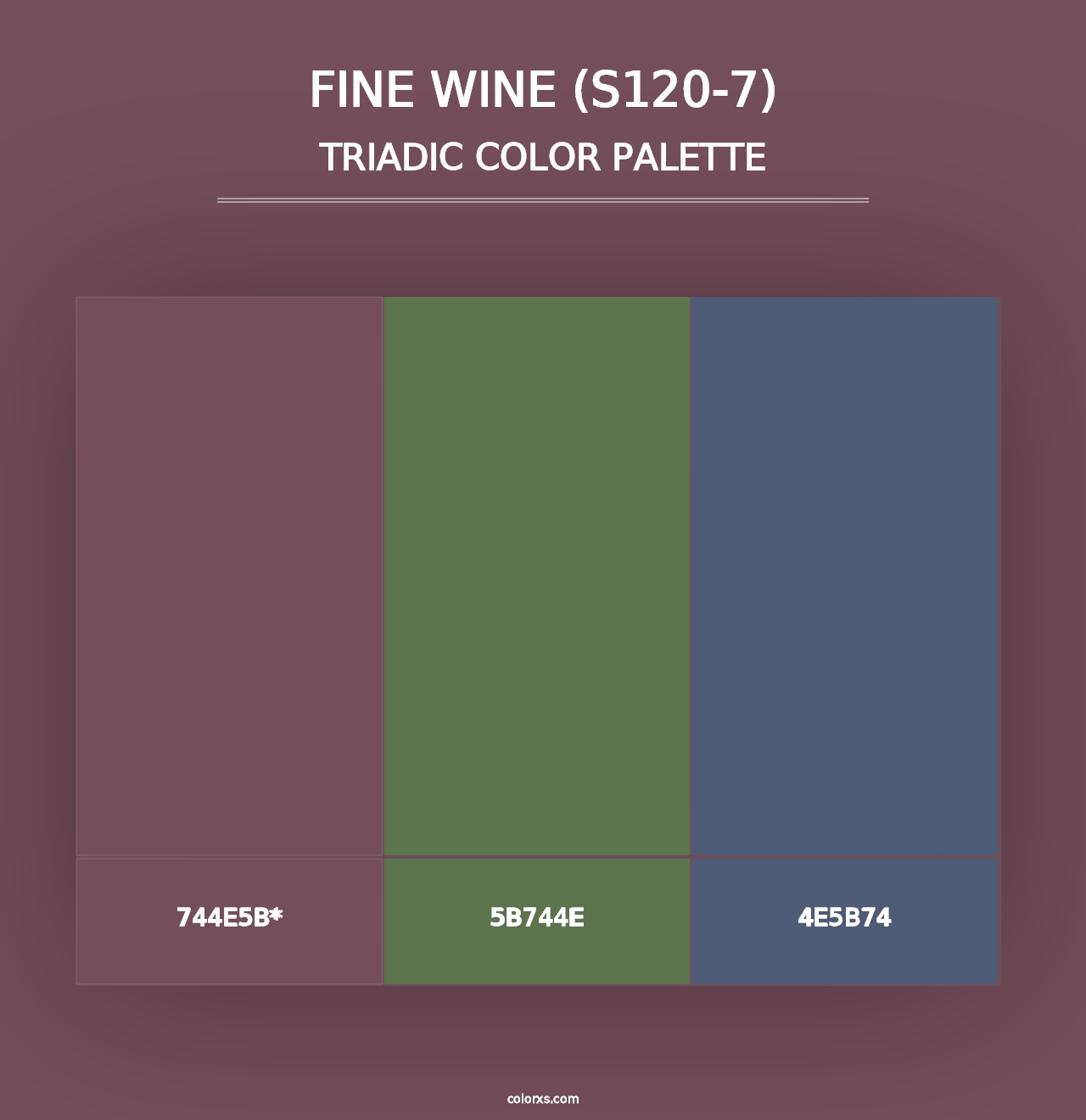 Fine Wine (S120-7) - Triadic Color Palette