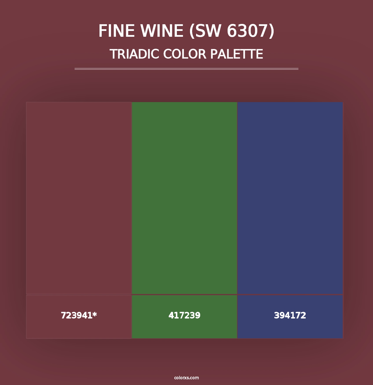 Fine Wine (SW 6307) - Triadic Color Palette