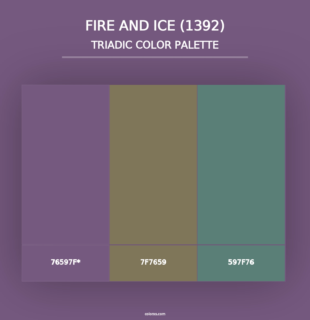 Fire and Ice (1392) - Triadic Color Palette