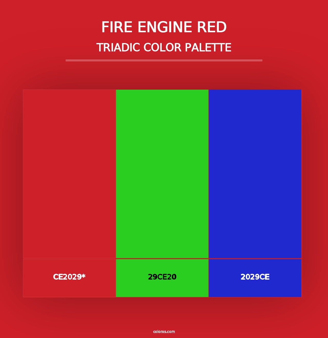 Fire Engine Red - Triadic Color Palette