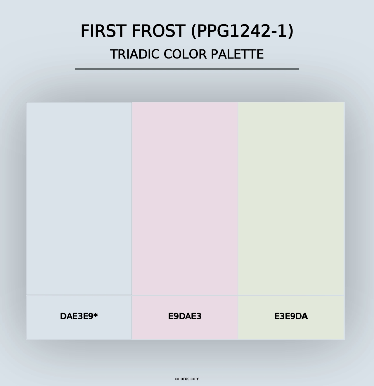 First Frost (PPG1242-1) - Triadic Color Palette