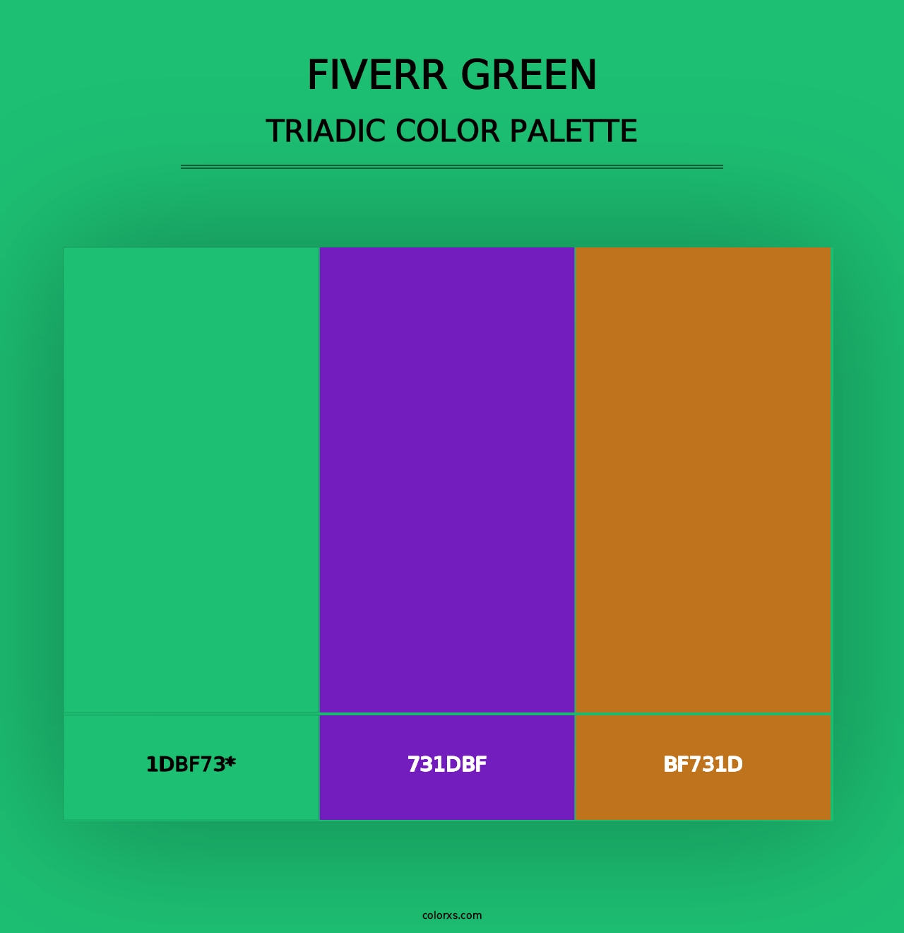 Fiverr Green - Triadic Color Palette