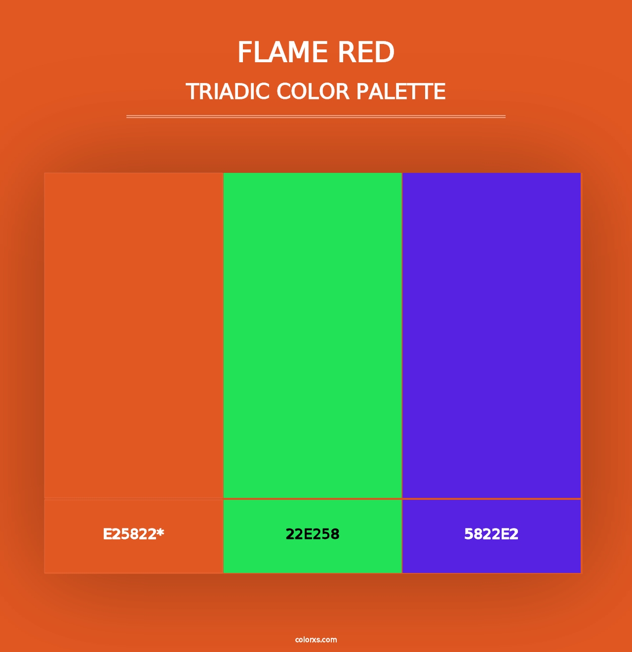 Flame Red - Triadic Color Palette