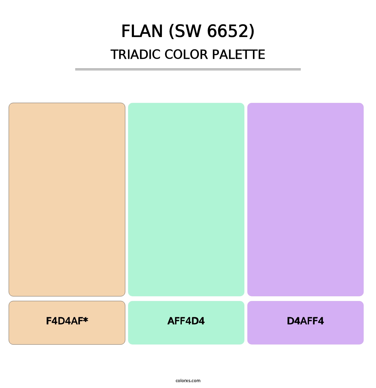 Flan (SW 6652) - Triadic Color Palette