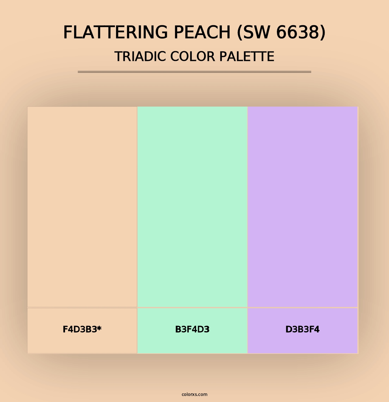 Flattering Peach (SW 6638) - Triadic Color Palette