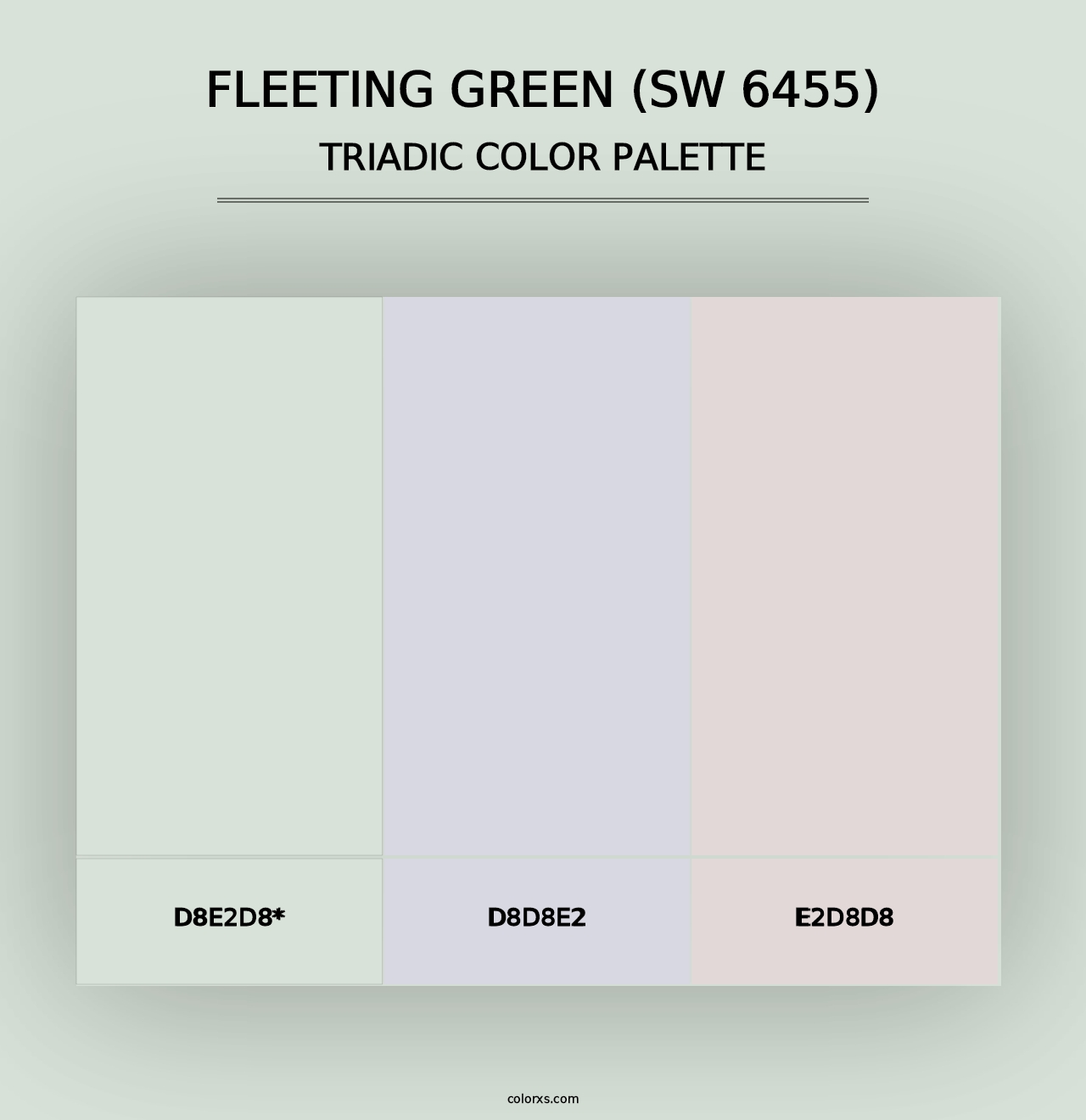 Fleeting Green (SW 6455) - Triadic Color Palette