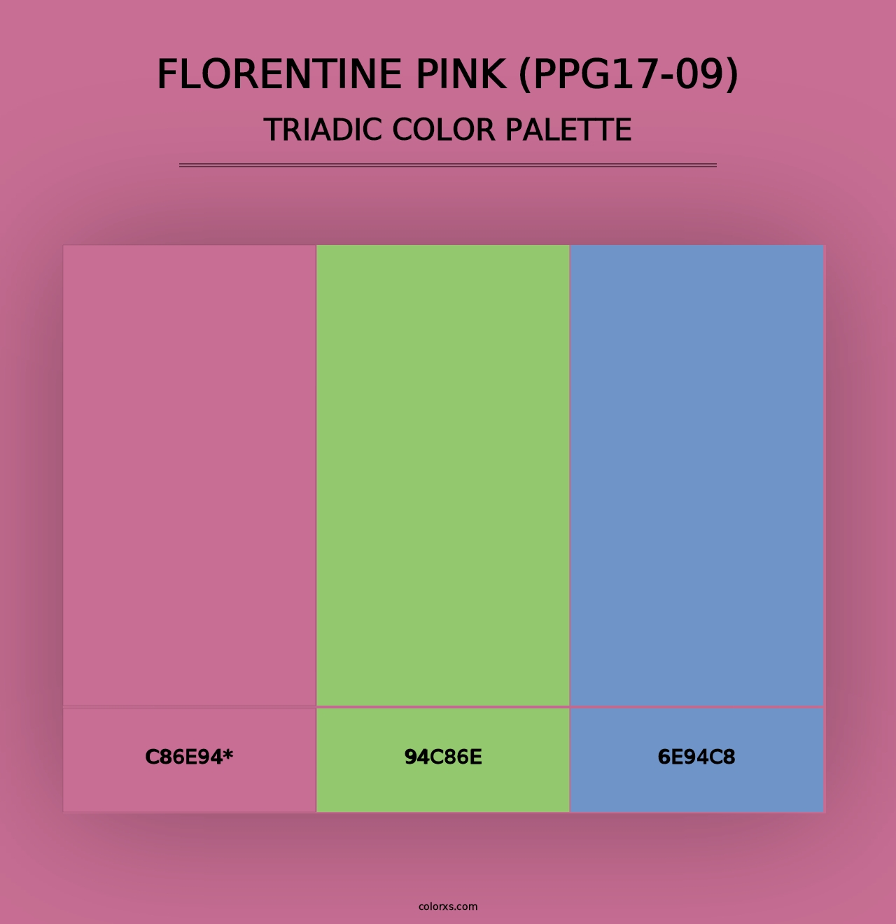 Florentine Pink (PPG17-09) - Triadic Color Palette