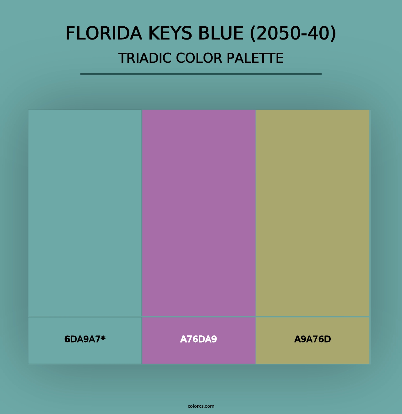 Florida Keys Blue (2050-40) - Triadic Color Palette