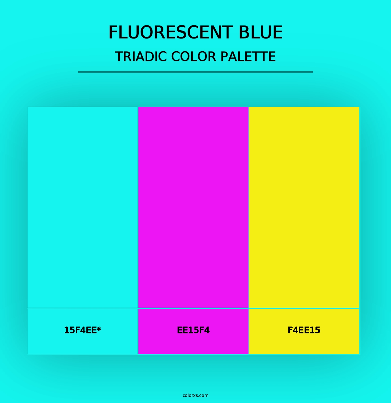 Fluorescent Blue - Triadic Color Palette