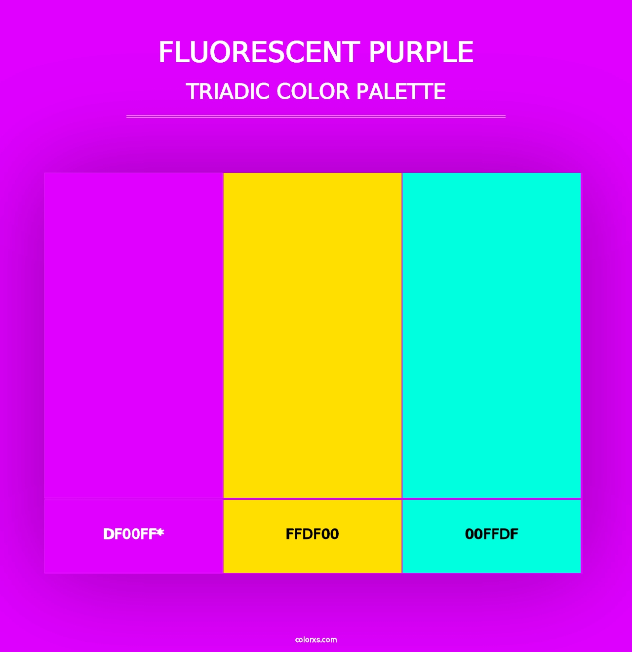 Fluorescent Purple - Triadic Color Palette