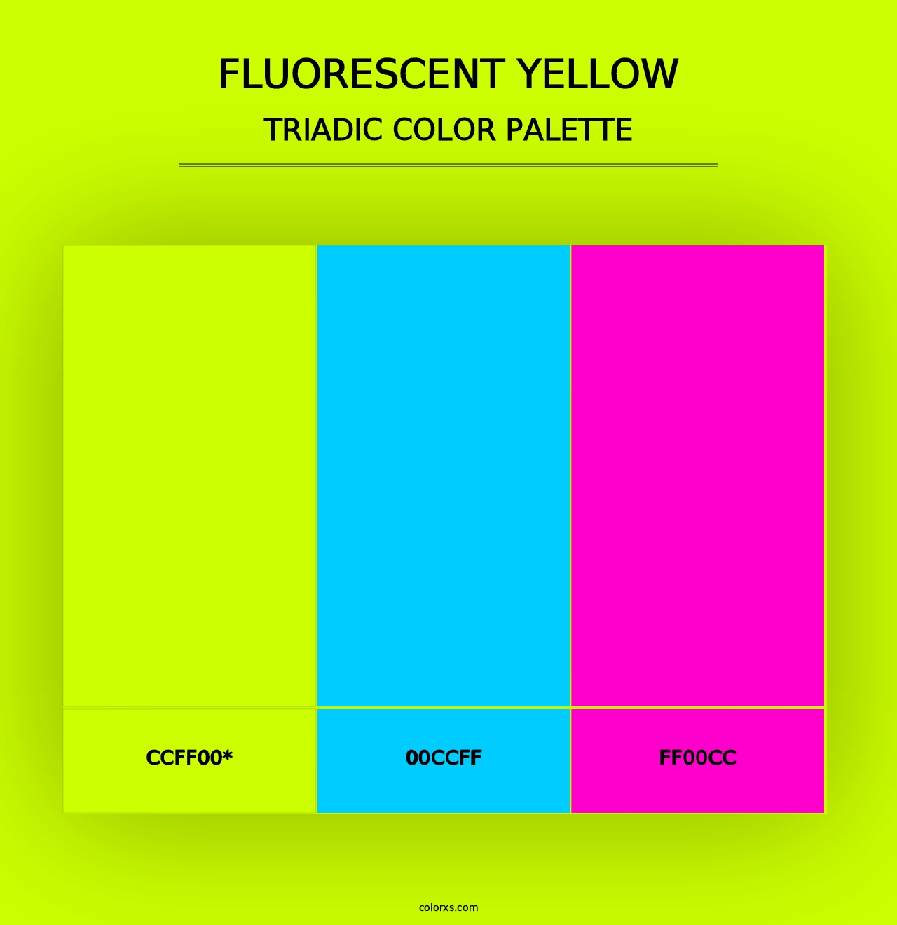 Fluorescent Yellow - Triadic Color Palette