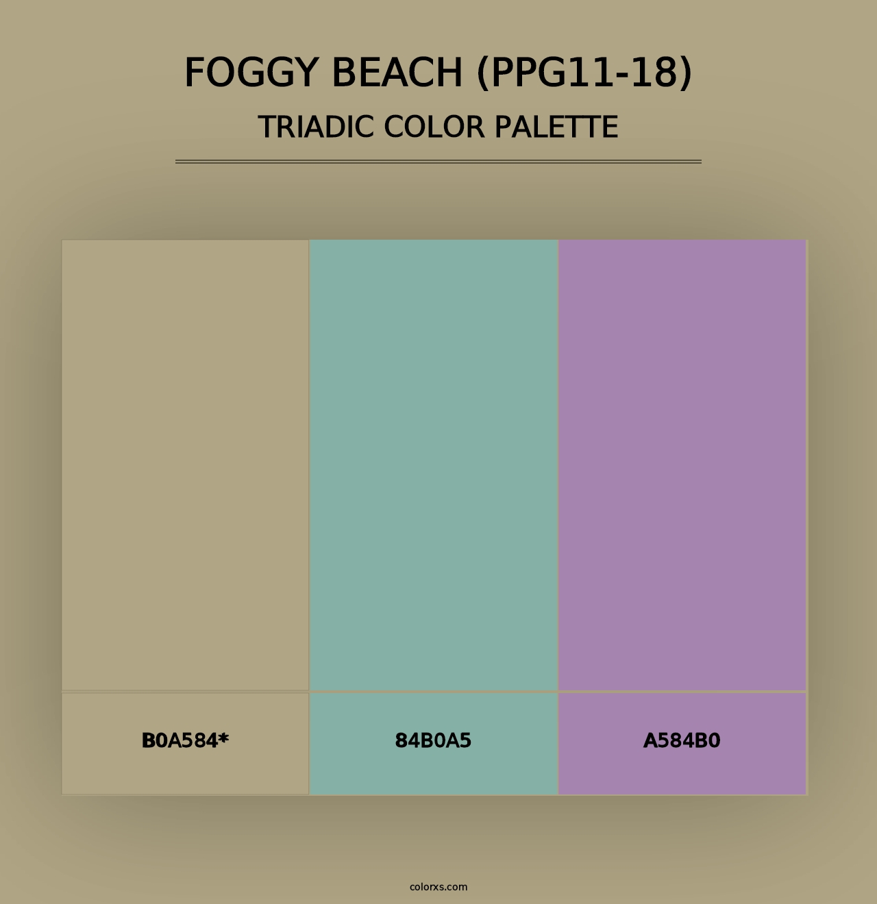 Foggy Beach (PPG11-18) - Triadic Color Palette