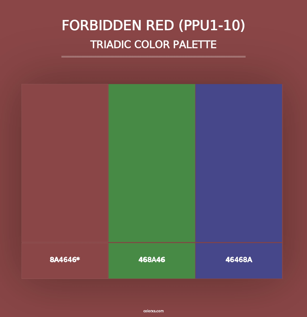 Forbidden Red (PPU1-10) - Triadic Color Palette