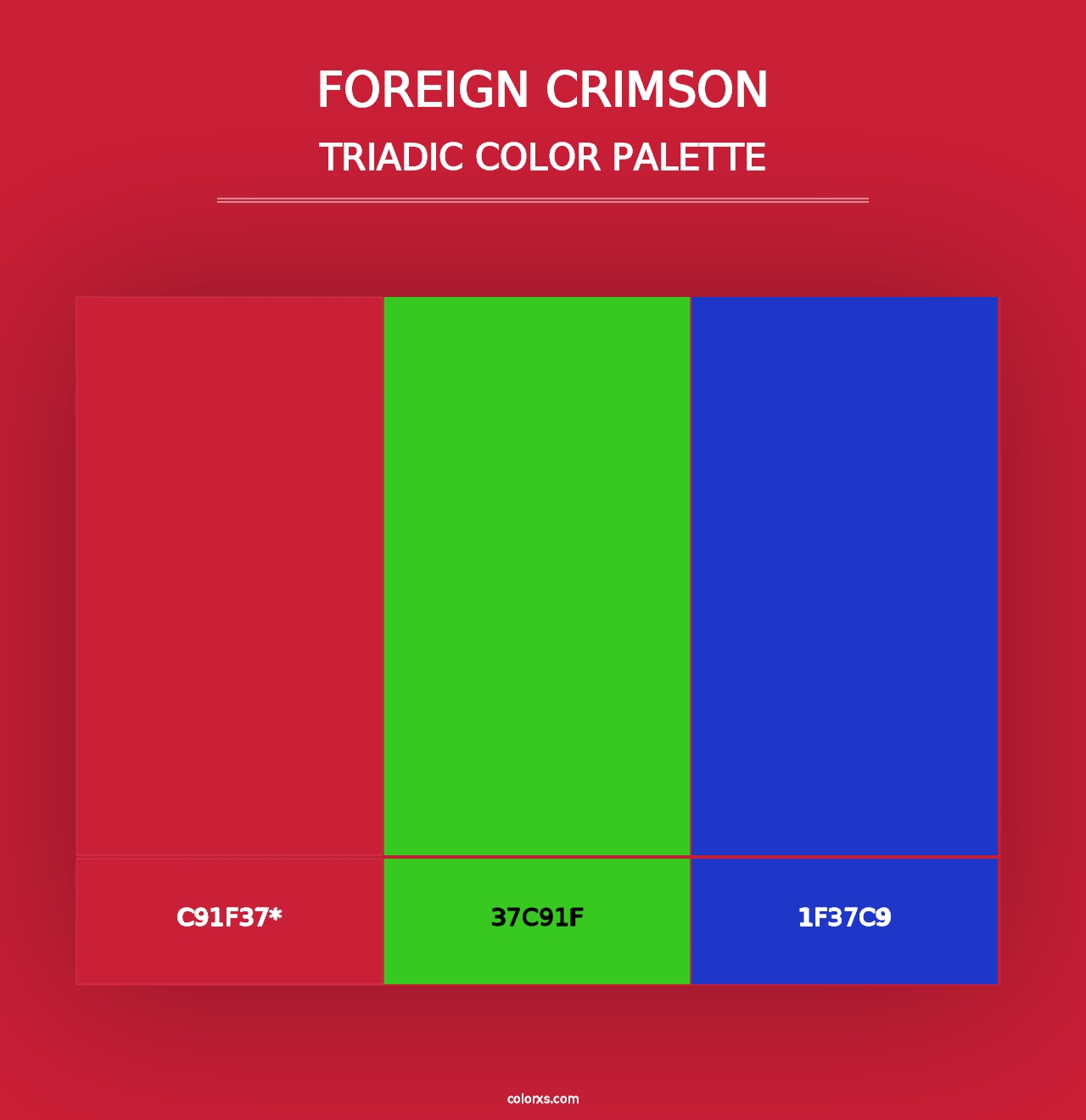 Foreign Crimson - Triadic Color Palette