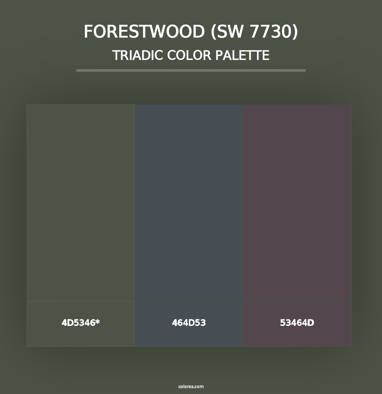 Forestwood (SW 7730) - Triadic Color Palette