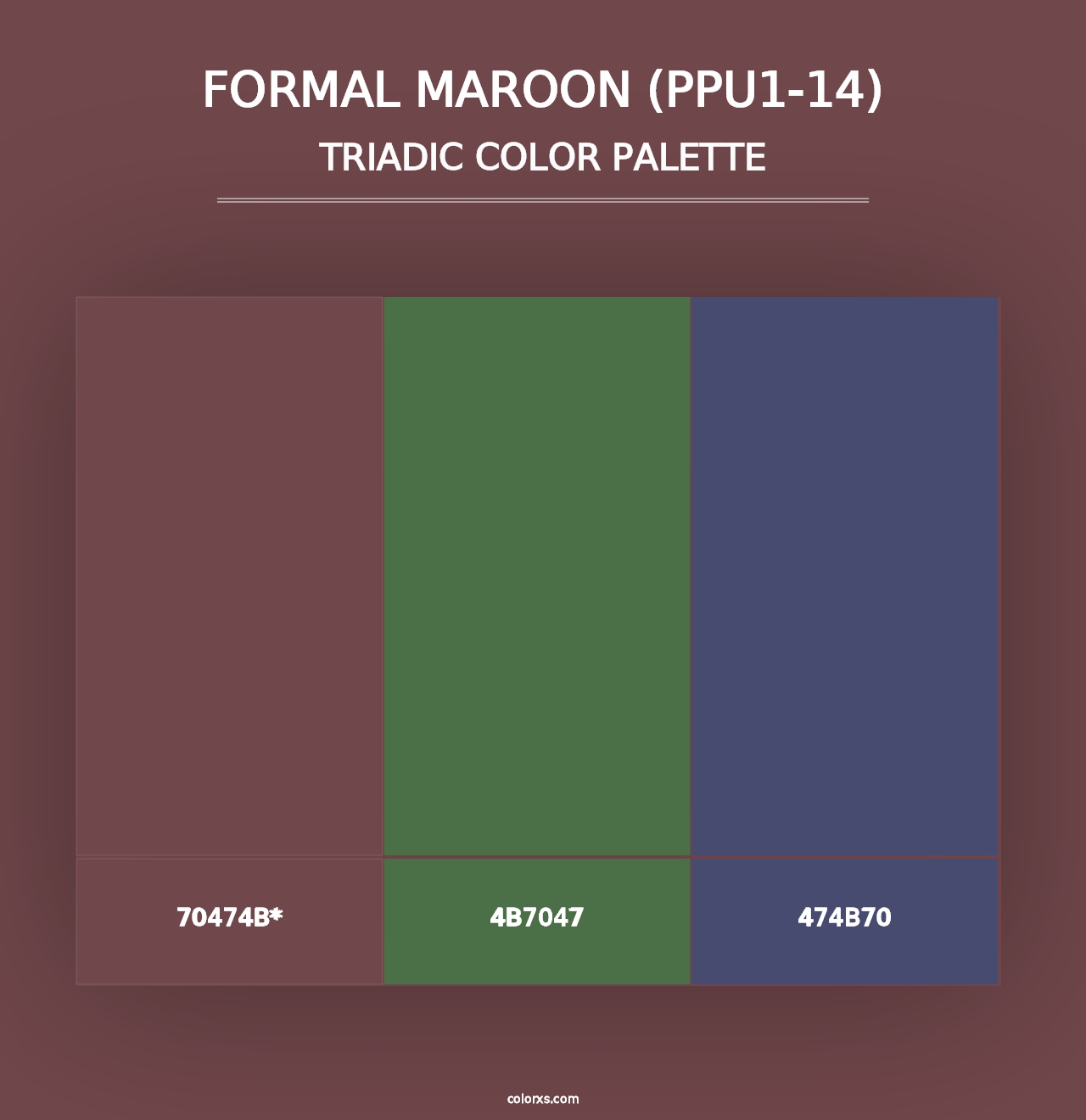 Formal Maroon (PPU1-14) - Triadic Color Palette