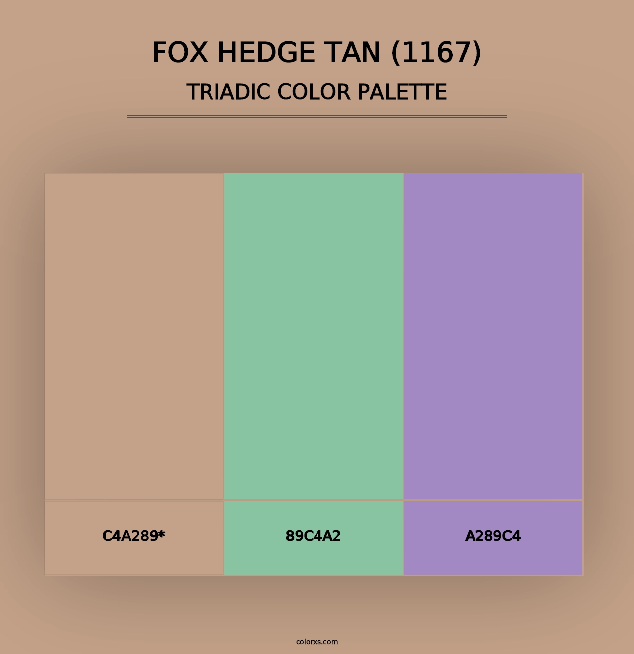 Fox Hedge Tan (1167) - Triadic Color Palette