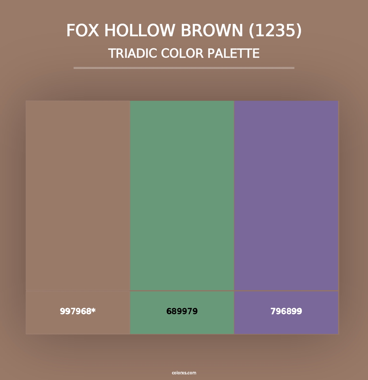 Fox Hollow Brown (1235) - Triadic Color Palette