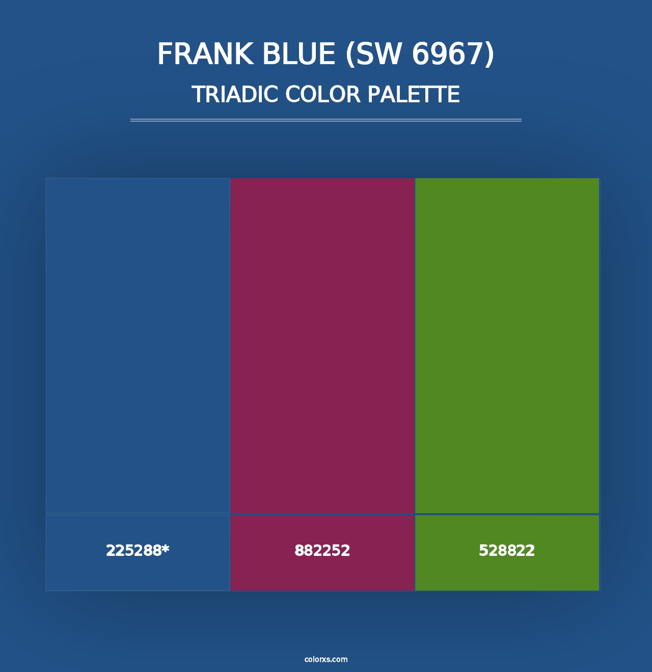 Frank Blue (SW 6967) - Triadic Color Palette