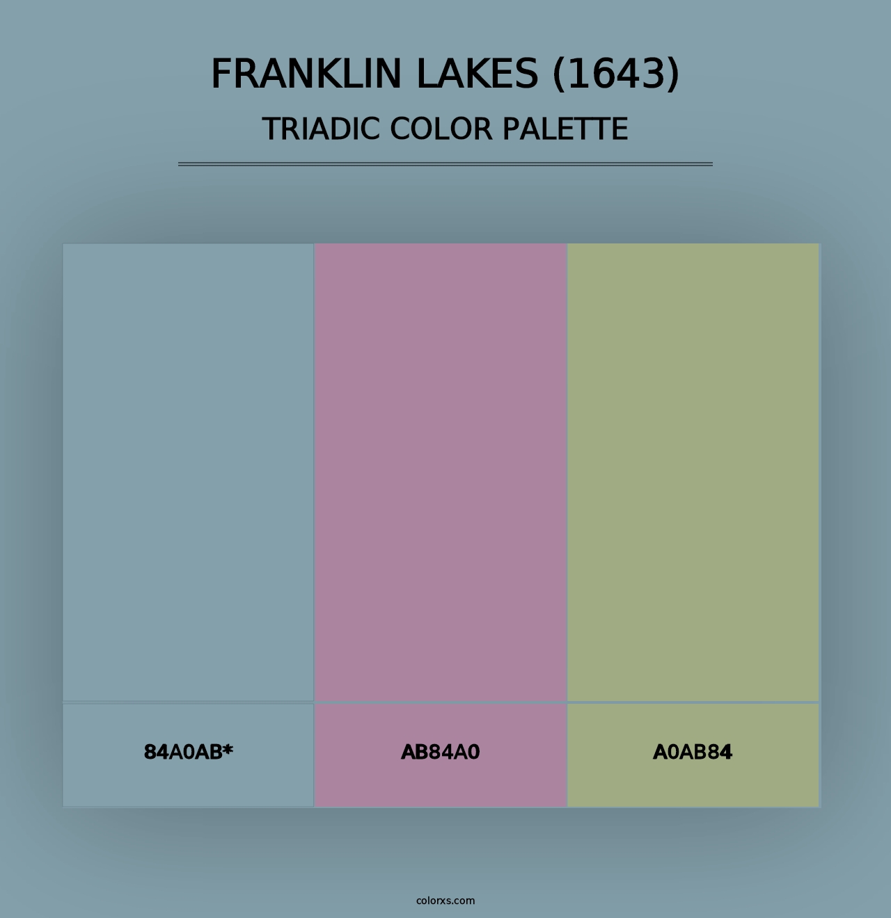 Franklin Lakes (1643) - Triadic Color Palette