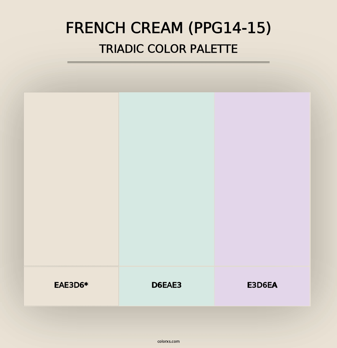 French Cream (PPG14-15) - Triadic Color Palette