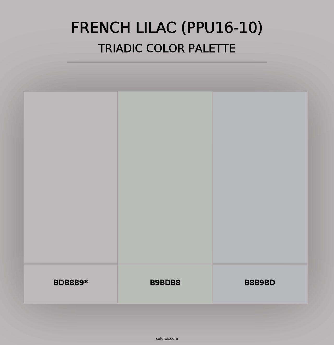 French Lilac (PPU16-10) - Triadic Color Palette