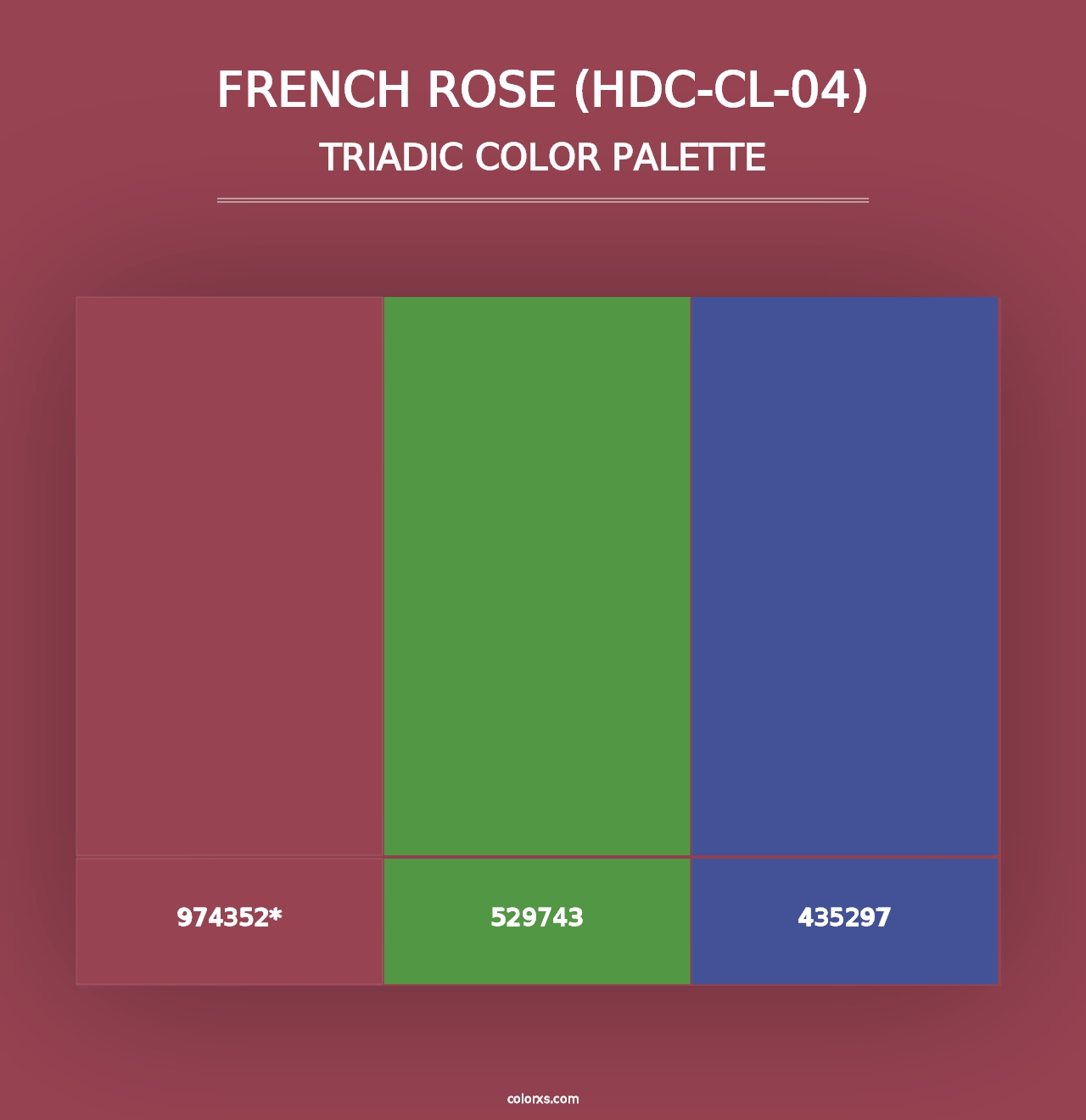 French Rose (HDC-CL-04) - Triadic Color Palette