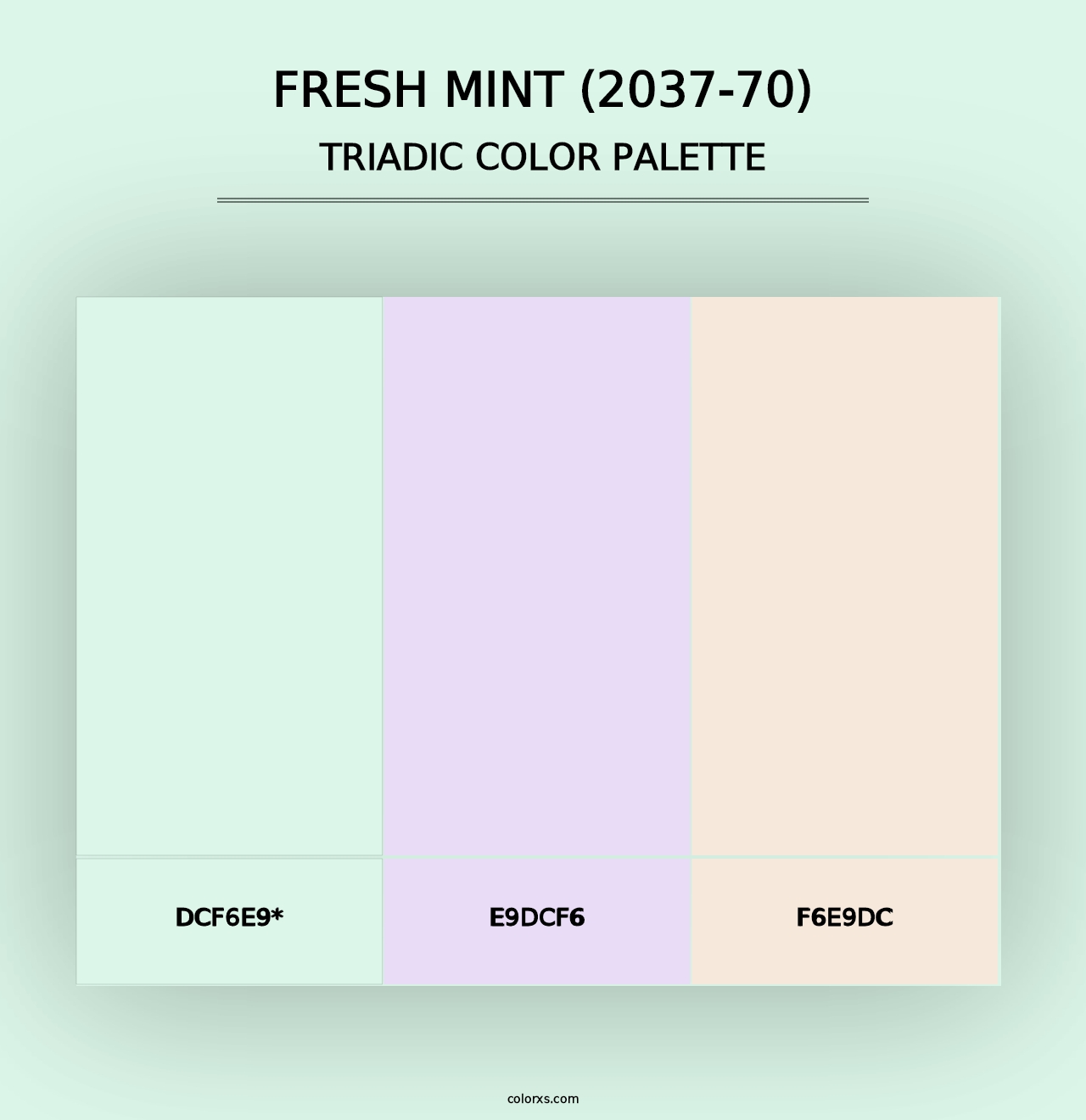 Fresh Mint (2037-70) - Triadic Color Palette