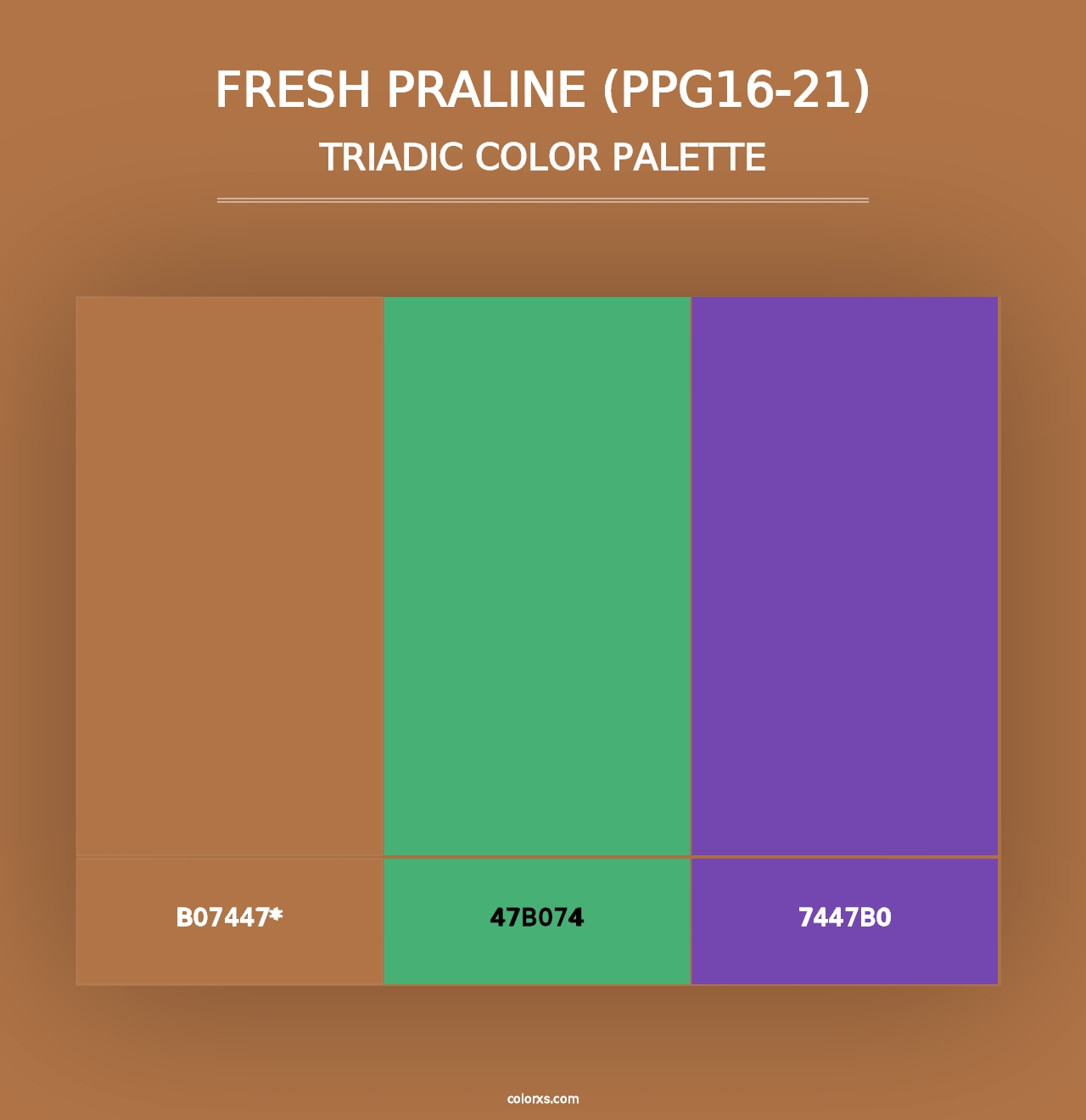 Fresh Praline (PPG16-21) - Triadic Color Palette