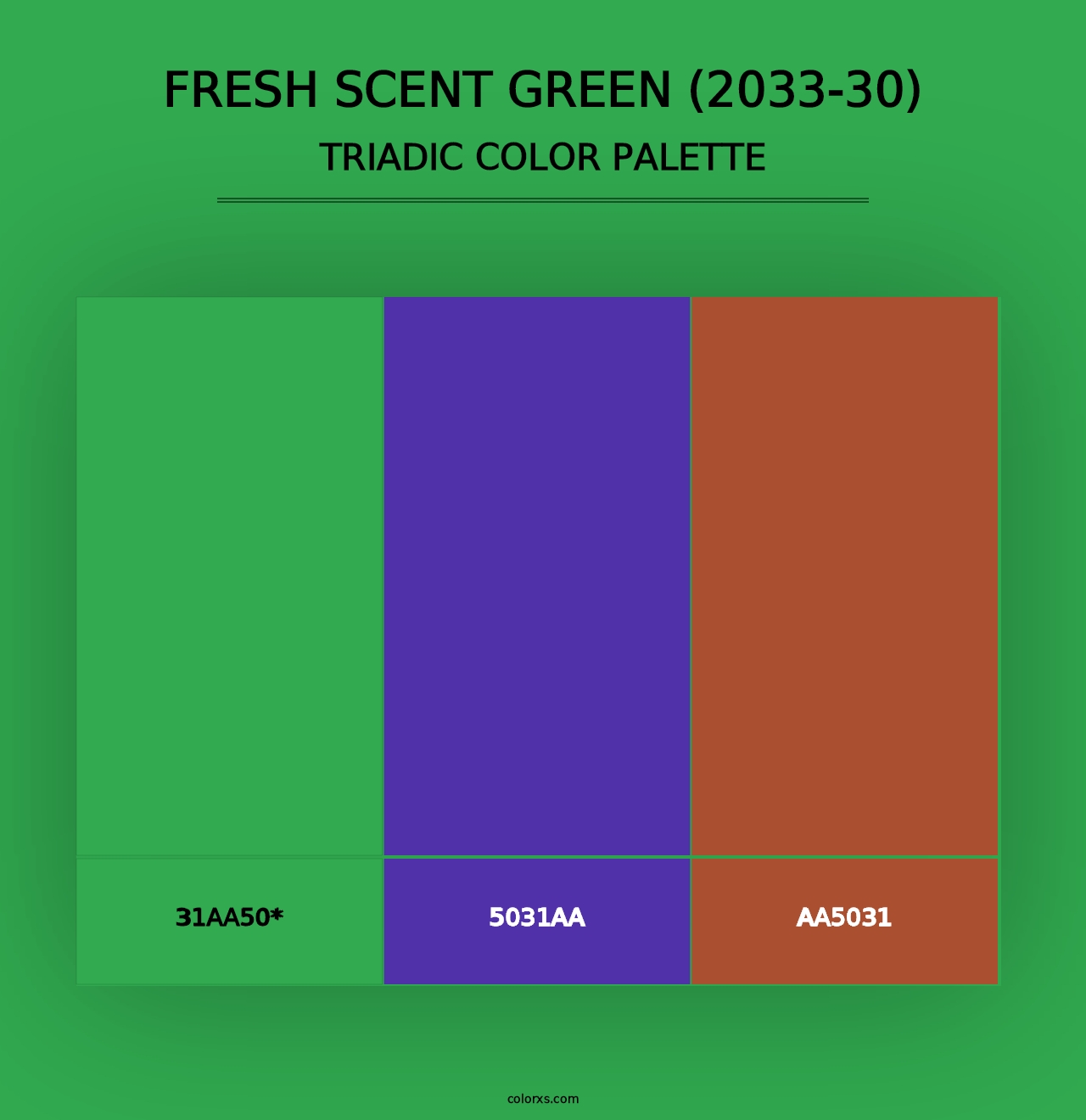 Fresh Scent Green (2033-30) - Triadic Color Palette