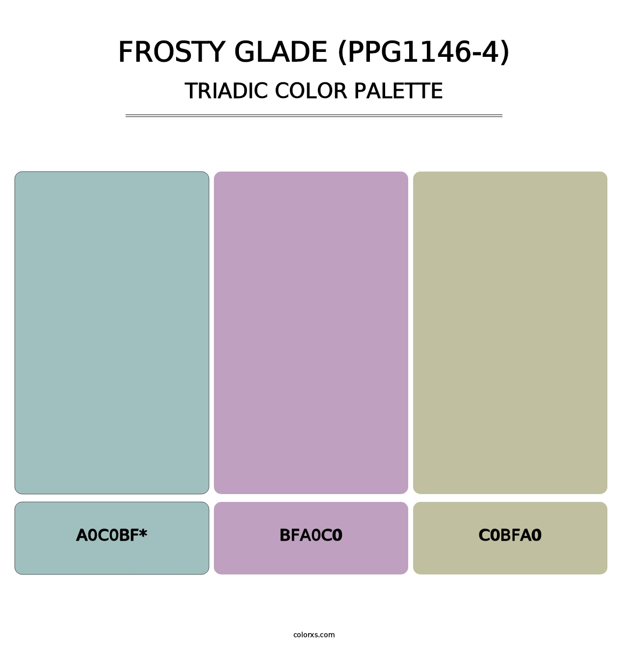 Frosty Glade (PPG1146-4) - Triadic Color Palette