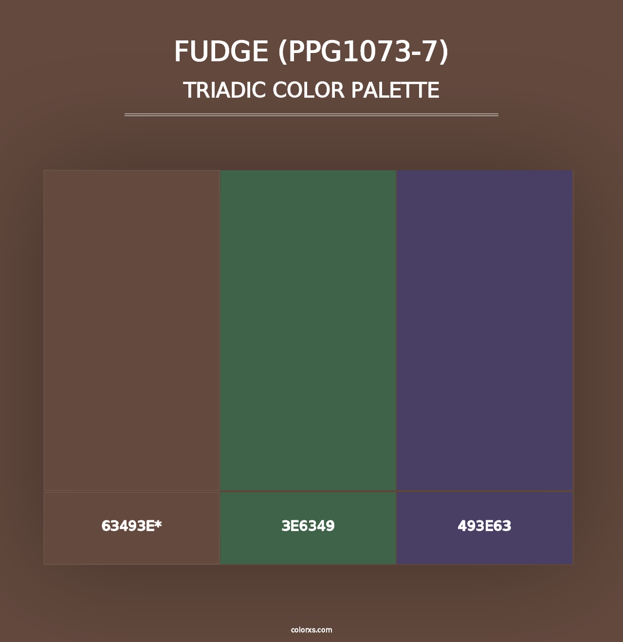 Fudge (PPG1073-7) - Triadic Color Palette