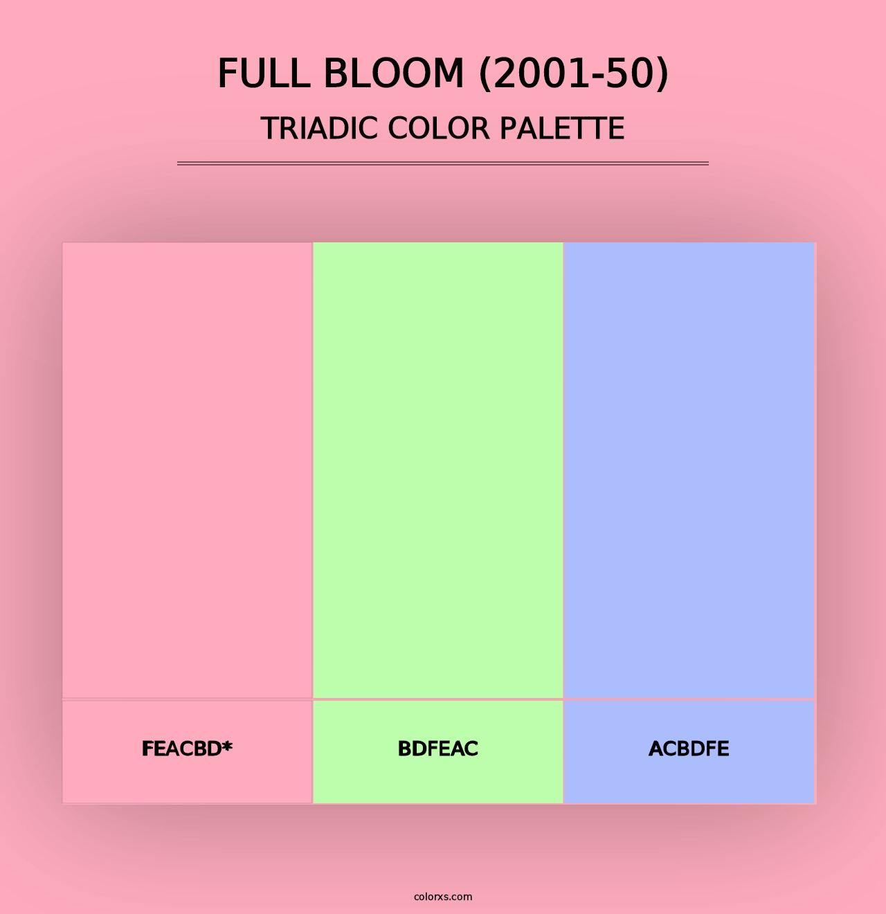 Full Bloom (2001-50) - Triadic Color Palette