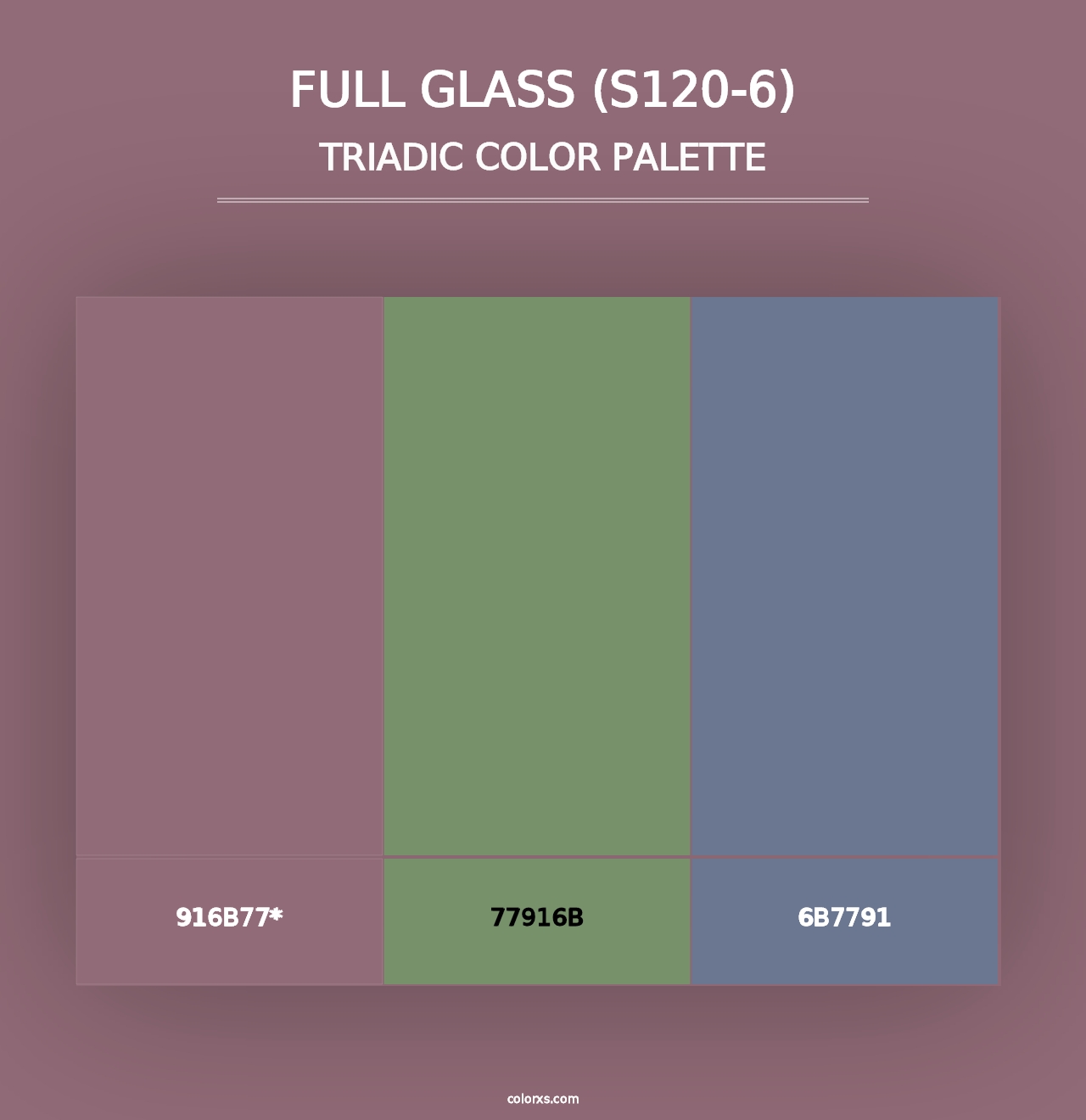 Full Glass (S120-6) - Triadic Color Palette