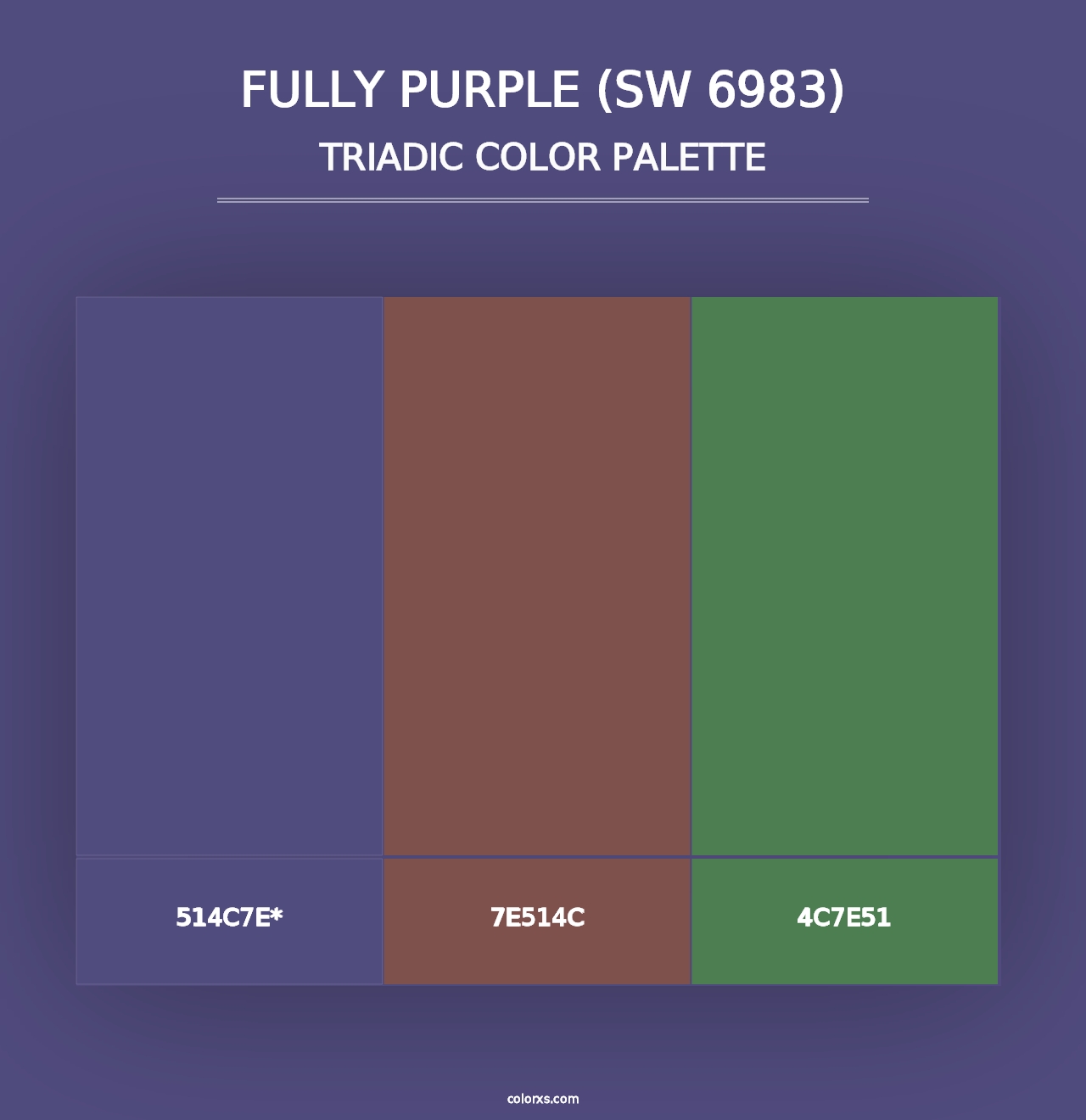 Fully Purple (SW 6983) - Triadic Color Palette