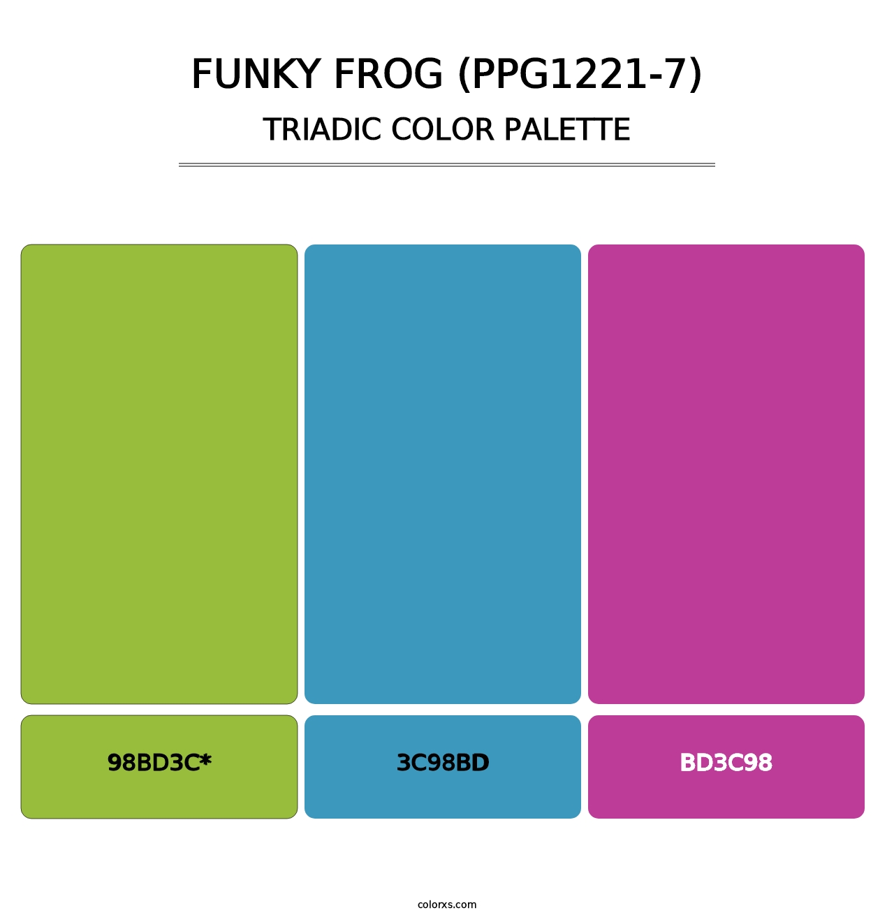 Funky Frog (PPG1221-7) - Triadic Color Palette