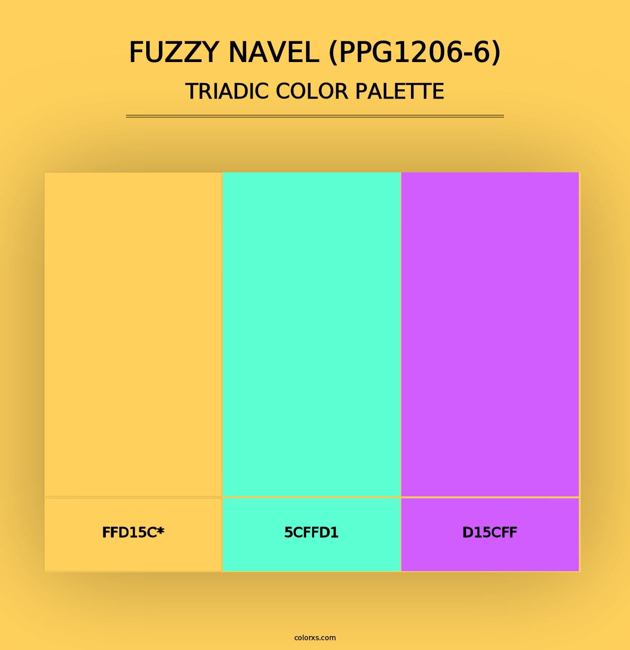 Fuzzy Navel (PPG1206-6) - Triadic Color Palette