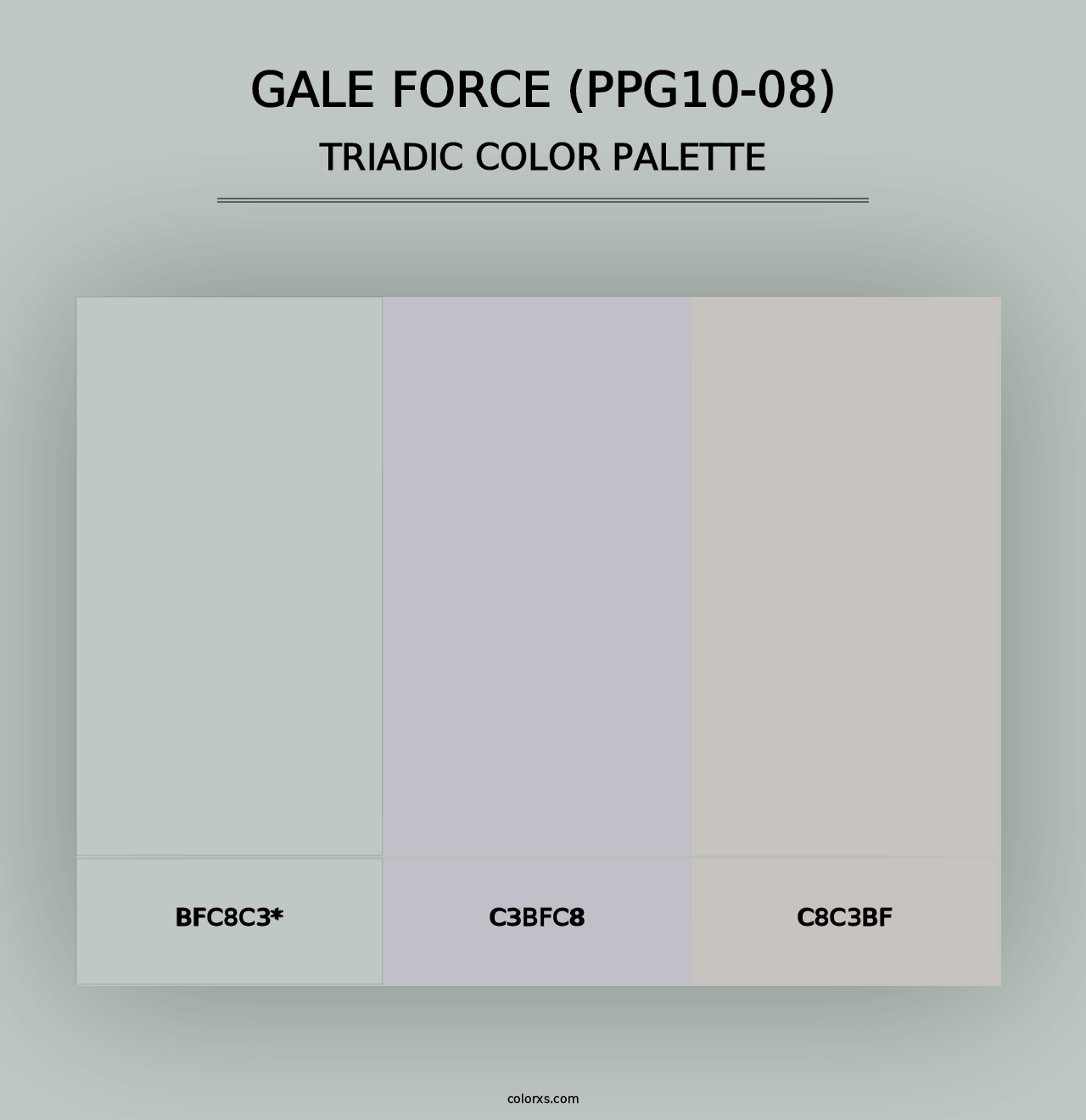 Gale Force (PPG10-08) - Triadic Color Palette