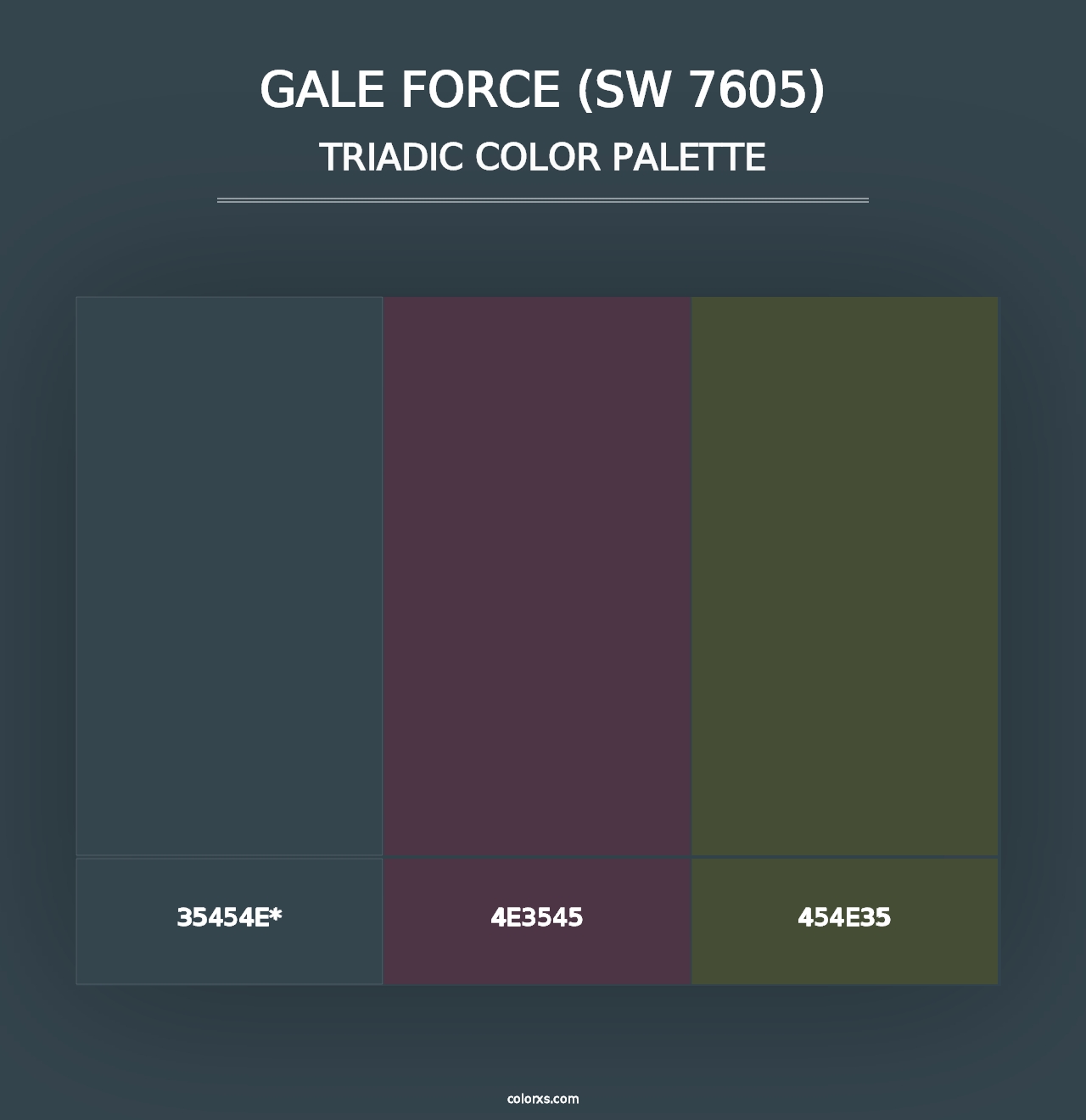 Gale Force (SW 7605) - Triadic Color Palette