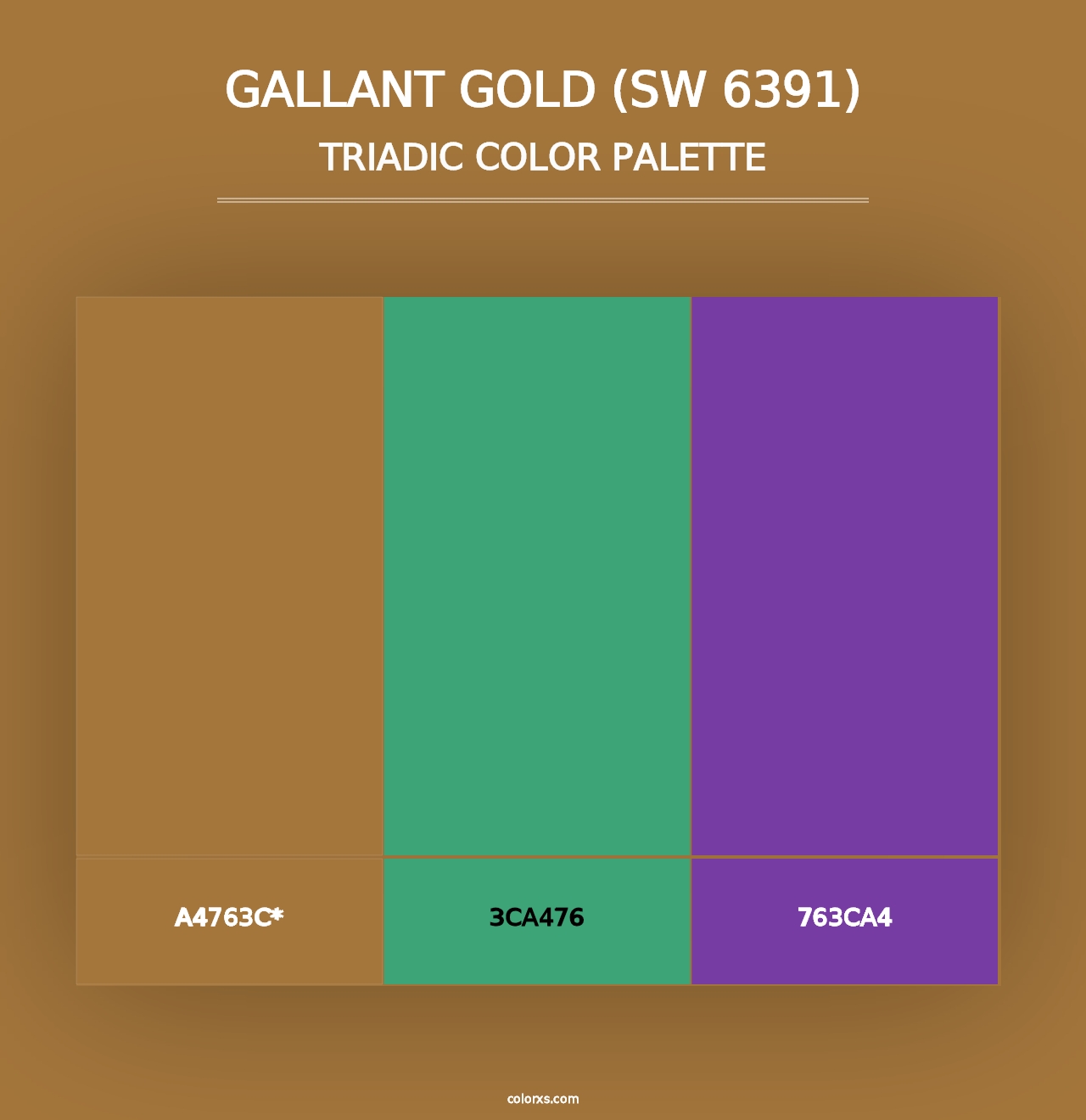 Gallant Gold (SW 6391) - Triadic Color Palette