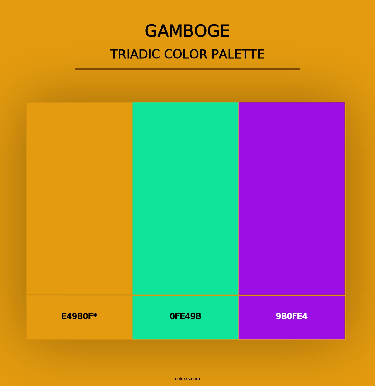 Gamboge - Triadic Color Palette