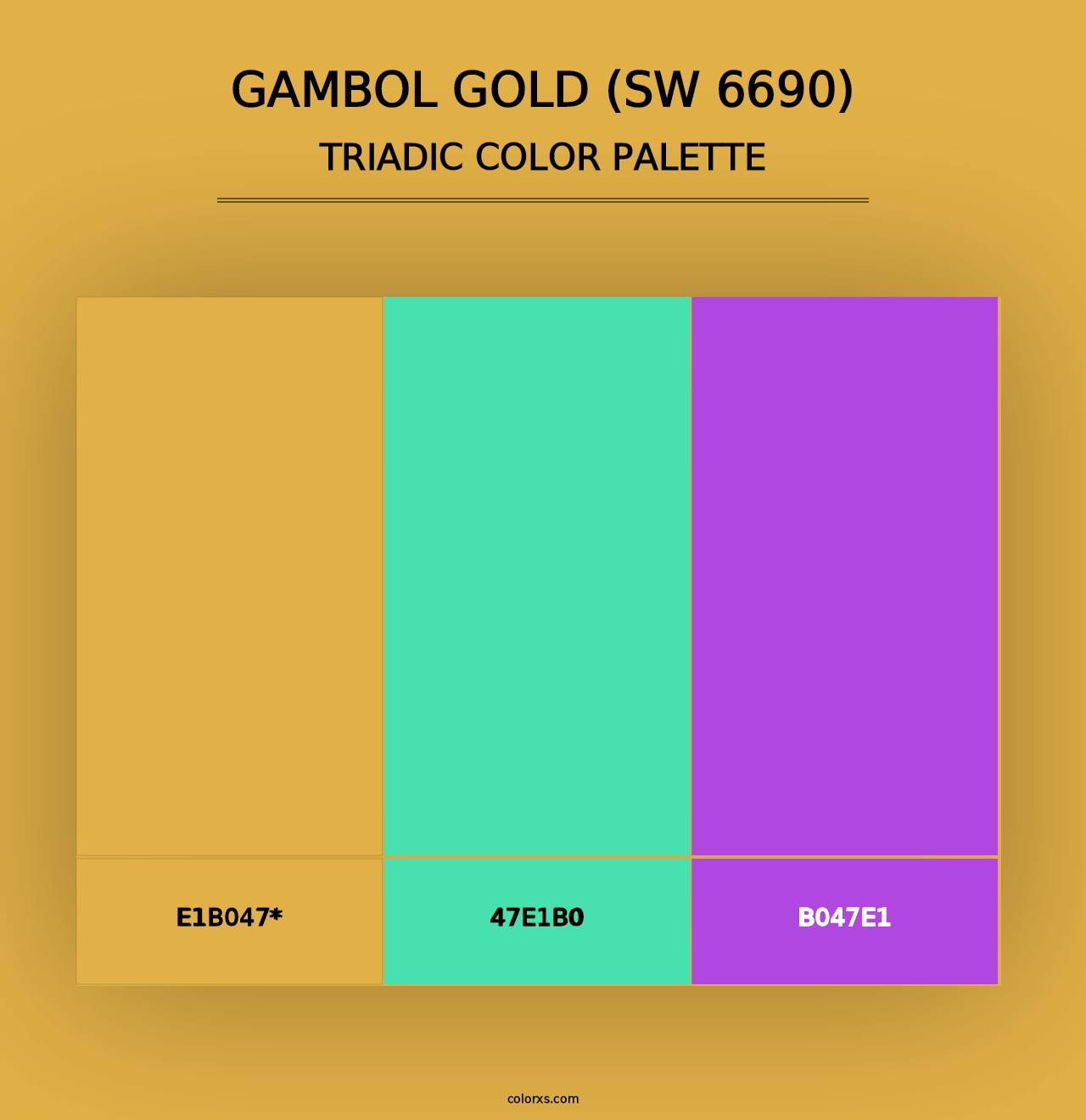 Gambol Gold (SW 6690) - Triadic Color Palette