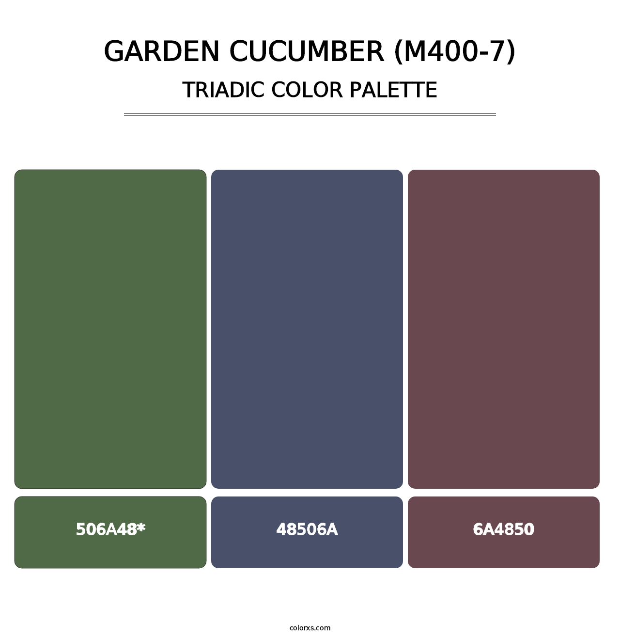 Garden Cucumber (M400-7) - Triadic Color Palette