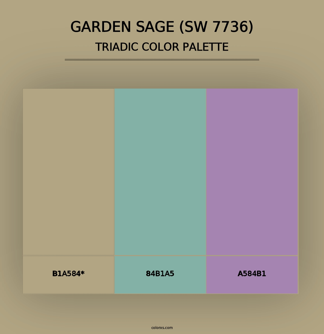 Garden Sage (SW 7736) - Triadic Color Palette