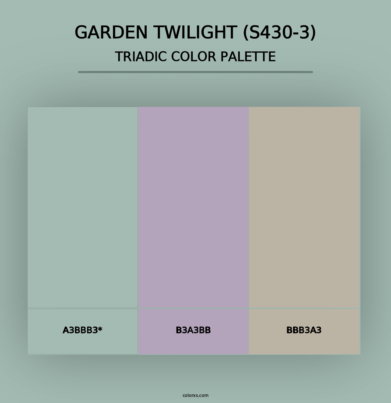 Garden Twilight (S430-3) - Triadic Color Palette