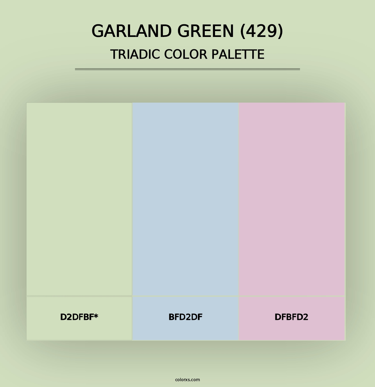 Garland Green (429) - Triadic Color Palette