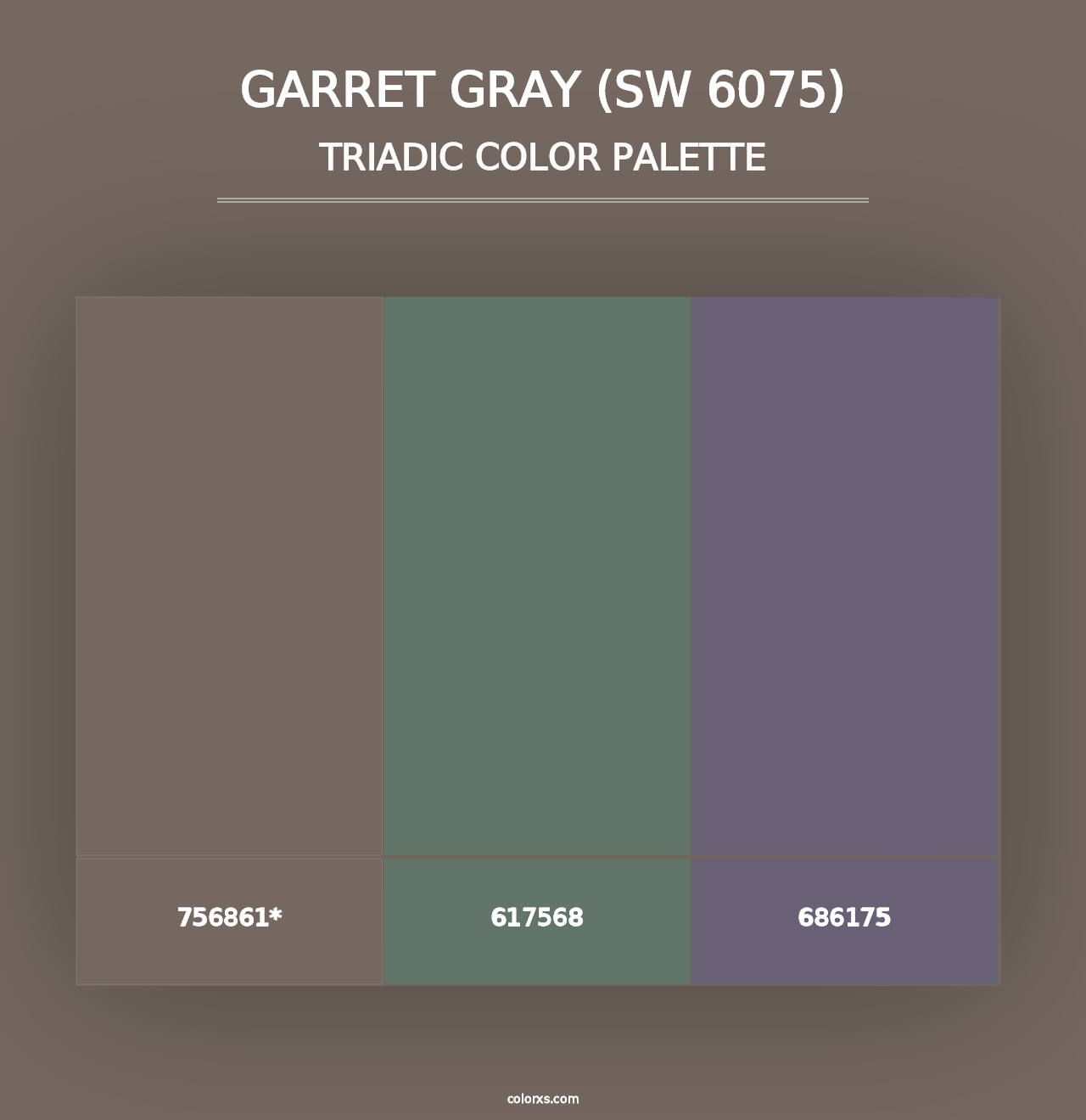 Garret Gray (SW 6075) - Triadic Color Palette