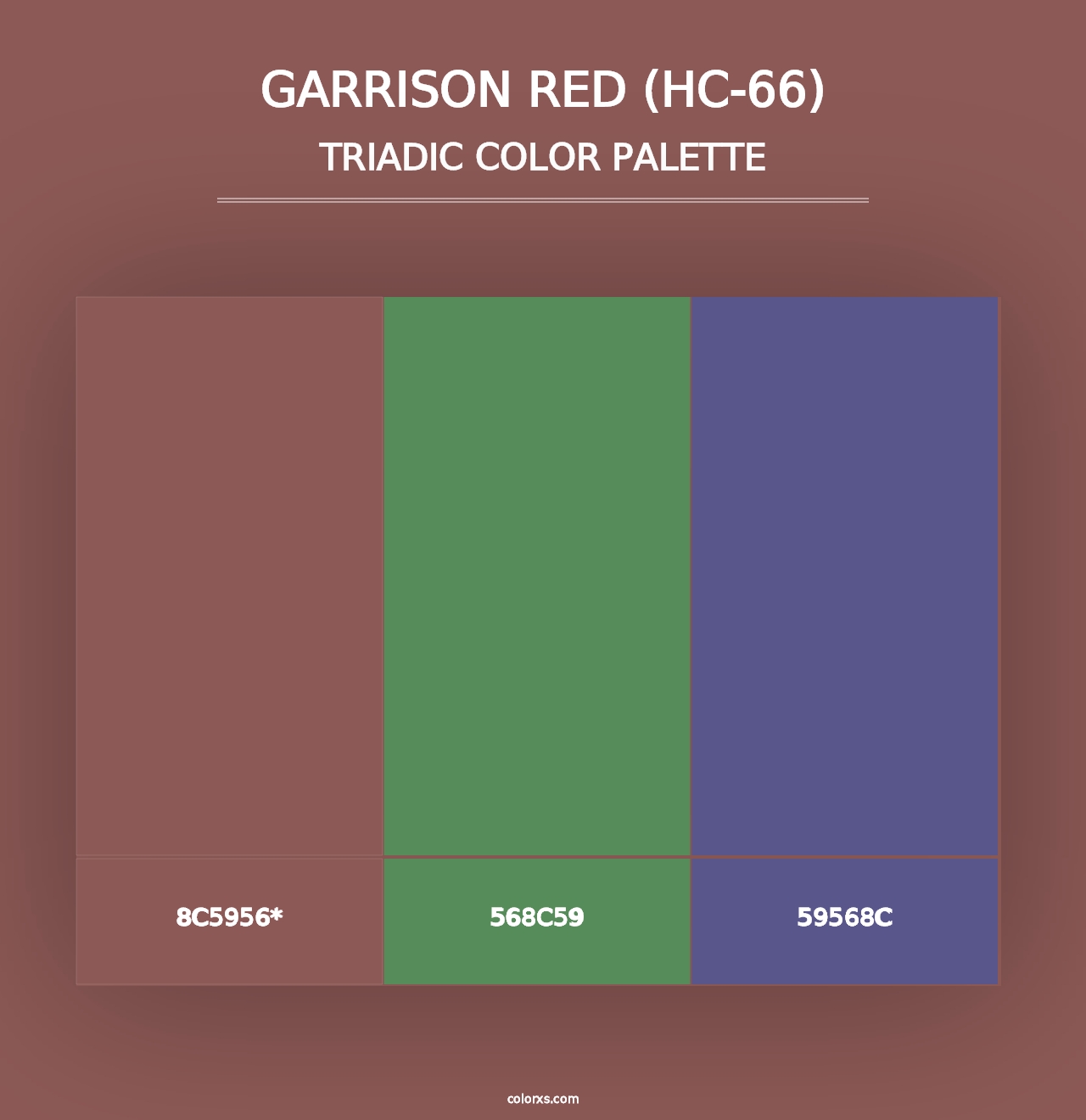 Garrison Red (HC-66) - Triadic Color Palette