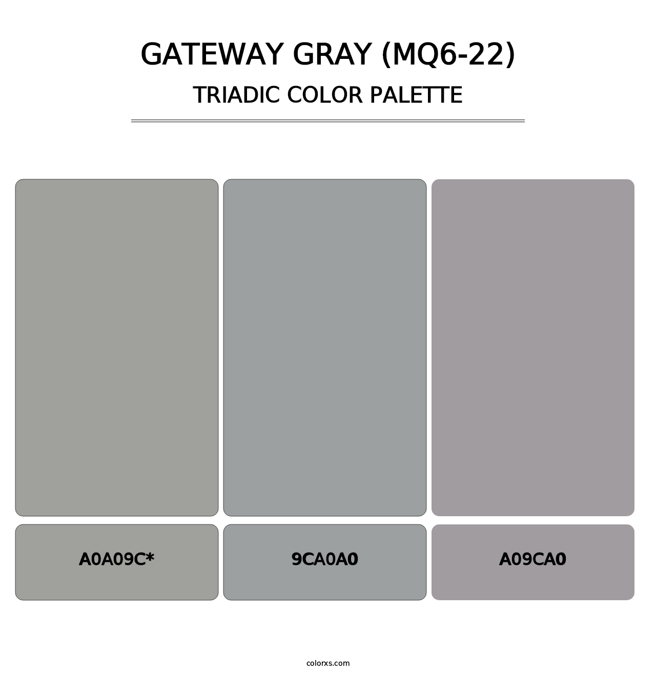 Gateway Gray (MQ6-22) - Triadic Color Palette