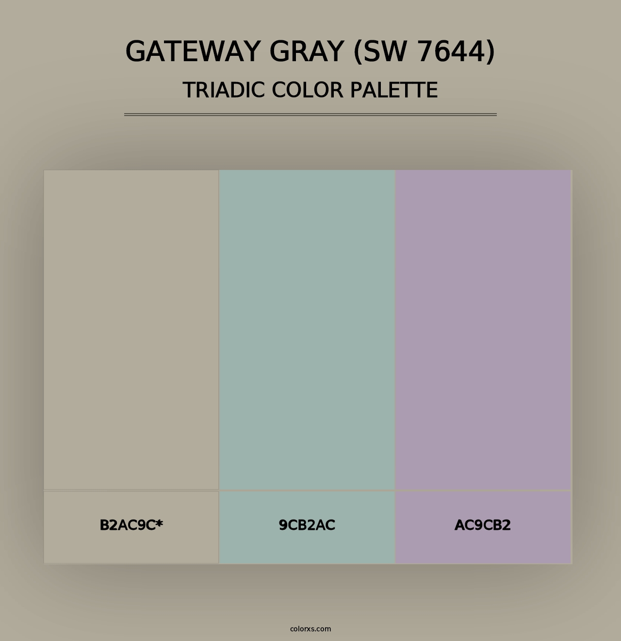 Gateway Gray (SW 7644) - Triadic Color Palette